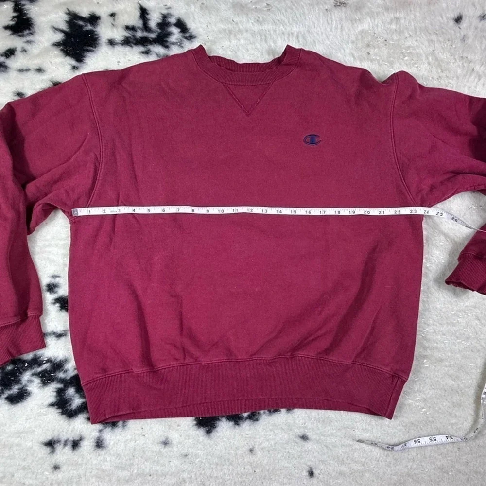 Champion Men’s y2k Vintage Red Crewneck Sweatshirt Size Large